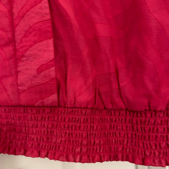 Mark New York Large dark pink blouse short sleeves v neck - Picture 4 of 9